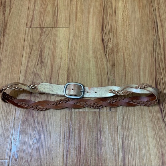 Fossil Leather Braided Metallic Gold Belt - Picture 2 of 6